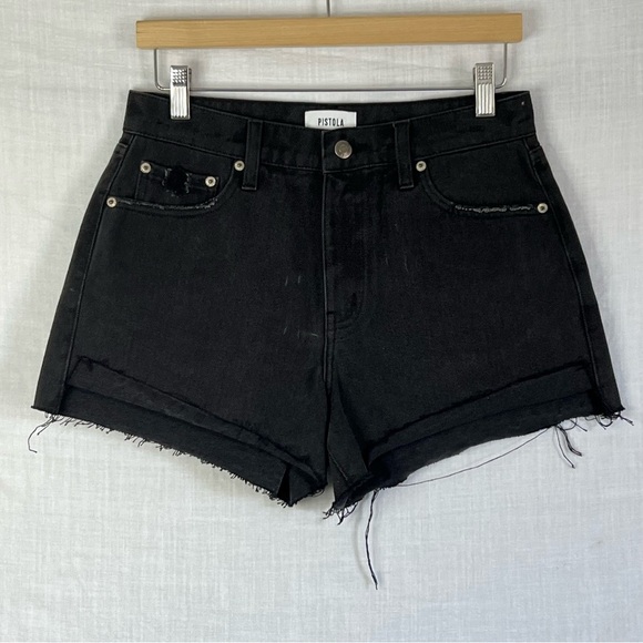 NWOT's Pistola Raw Hem Denim Short, size 26 short black cuff - Picture 10 of 12